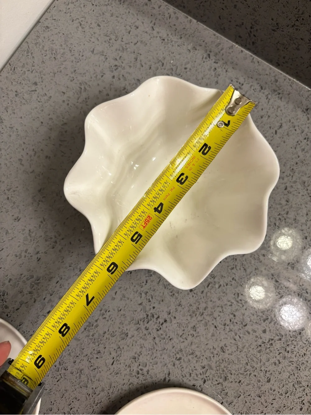 (2) CB2 two-toned glazed finish mini snack plates. With a scallop bowl.